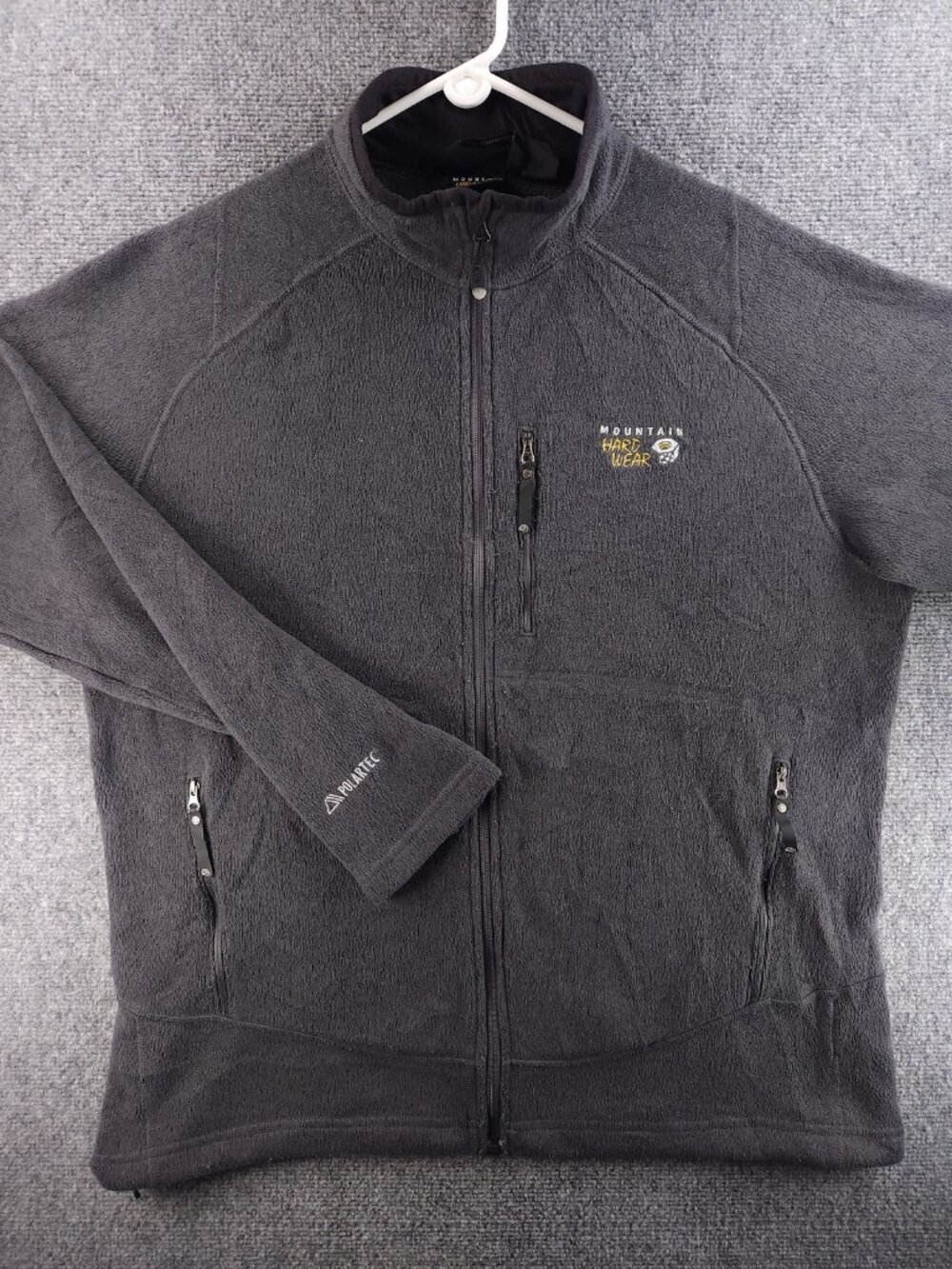 Mountain Hardwear Polyester Logo XL Gray Jacket Men Fleece Outdoors Polartec